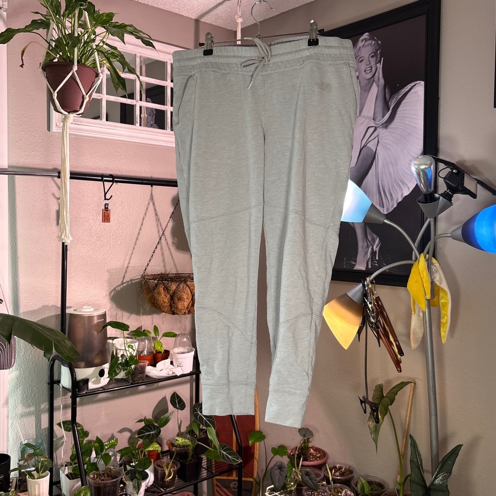 The North Face Joggers Womens L Gray Excellent Heathered Drawstring Sweatpants